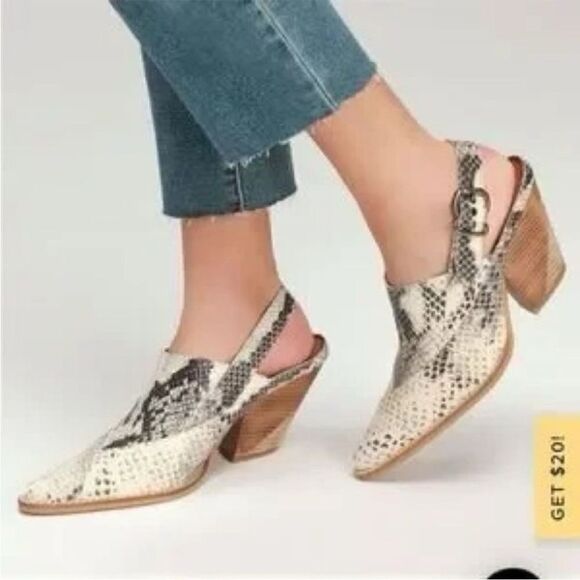 Free People Silverton Snake Print Western Leather Slingback Mules US 10 - Picture 10 of 10